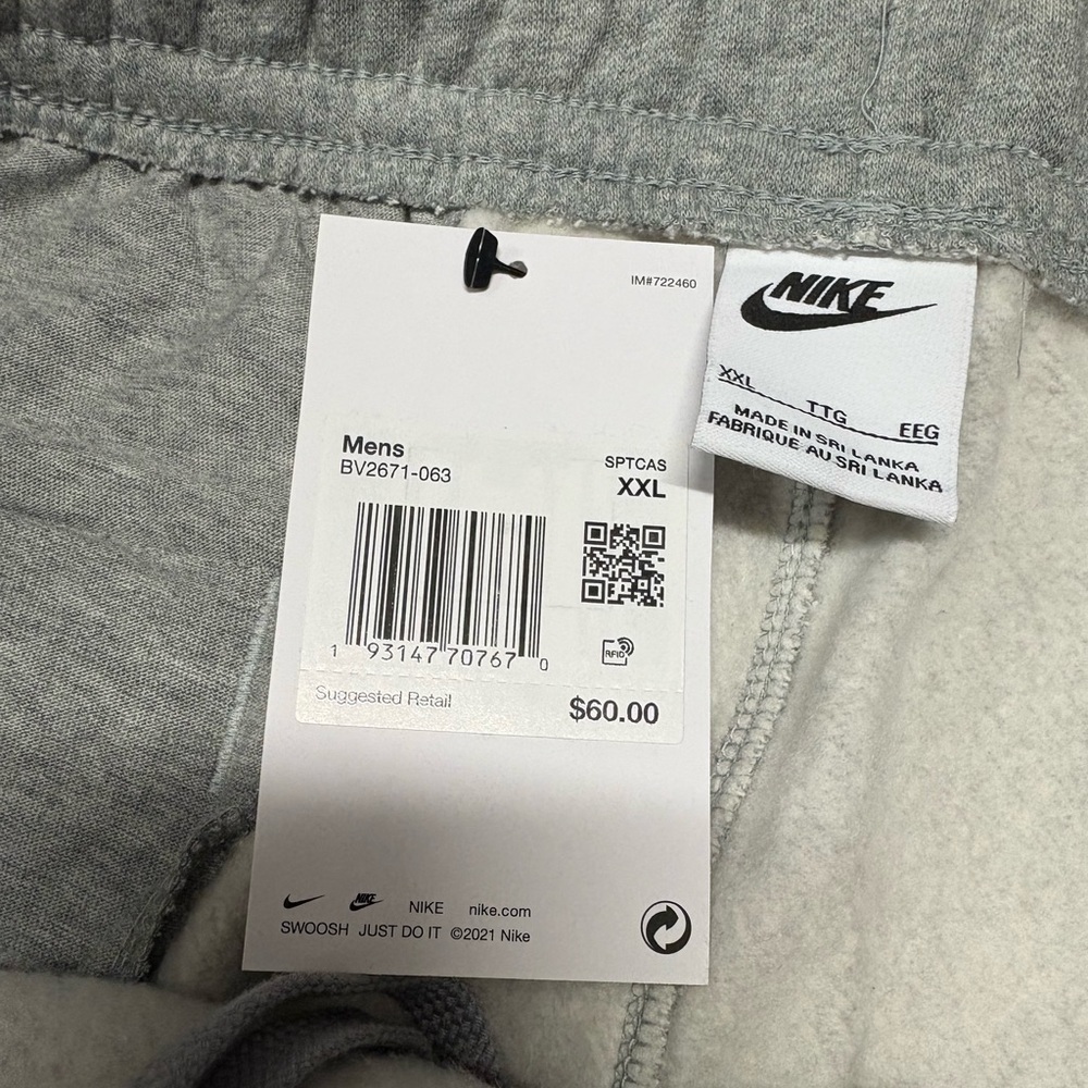 NWT Nike Men’s Tapered Leg Fleece Joggers Size XXL - Picture 3 of 5